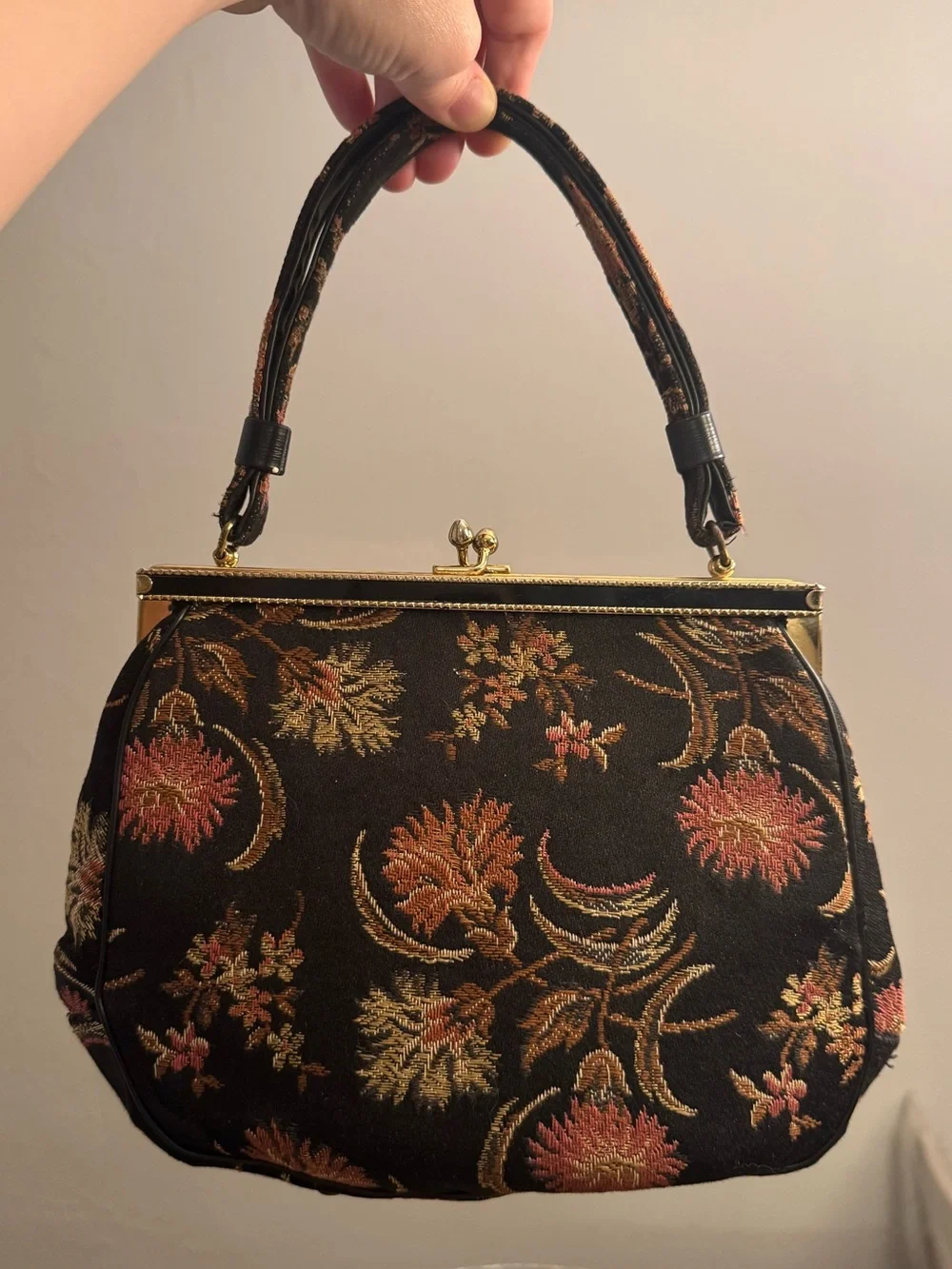 Vintage CARA Floral Elegant Handbag, 80s